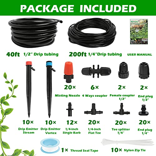 Automatic Drip Irrigation Kit for Garden with Hose and Accessories